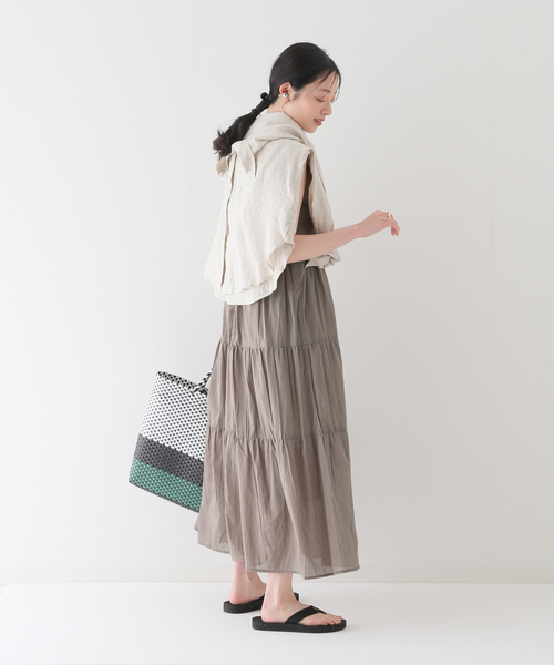 B.C STOCK（ベーセーストック）の「コットンボイルティアードワンピース（ワンピース・レディース・チャコールグレー/イエロー/ブルー系その他・FREE）」の15枚目の写真