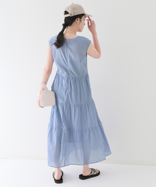 B.C STOCK（ベーセーストック）の「コットンボイルティアードワンピース（ワンピース・レディース・チャコールグレー/イエロー/ブルー系その他・FREE）」の16枚目の写真