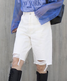 fredy repit | デニムダメージ加工ハーフパンツ(デニムパンツ)
