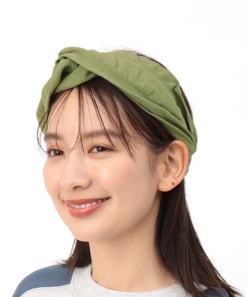 チチカカ(チチカカ)の「ギャザーストライプヘアバンド(ヘアバンド・レディース・カーキ/ベージュ/パープル・MEDIUM)」の7枚目の写真