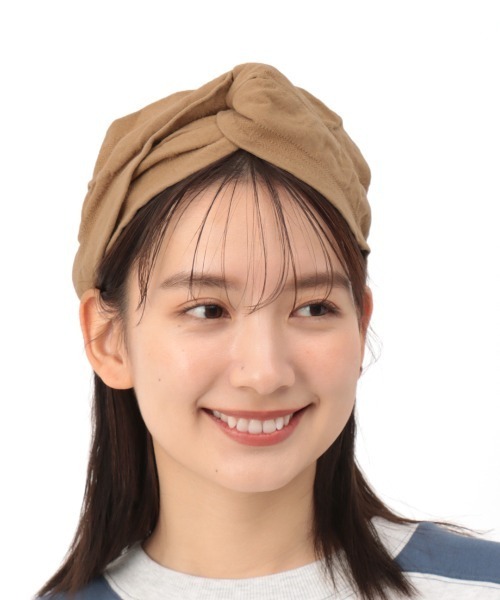 チチカカ(チチカカ)の「ギャザーストライプヘアバンド(ヘアバンド・レディース・カーキ/ベージュ/パープル・MEDIUM)」の6枚目の写真