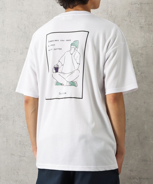 Mac-House(マックハウス)の「イラストプリントTシャツ(Tシャツ/カットソー・メンズ・ホワイト/ブラック/パープル・M/L)」の2枚目の写真