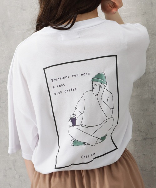 Mac-House(マックハウス)の「イラストプリントTシャツ(Tシャツ/カットソー・メンズ・ホワイト/ブラック/パープル・M/L)」の4枚目の写真