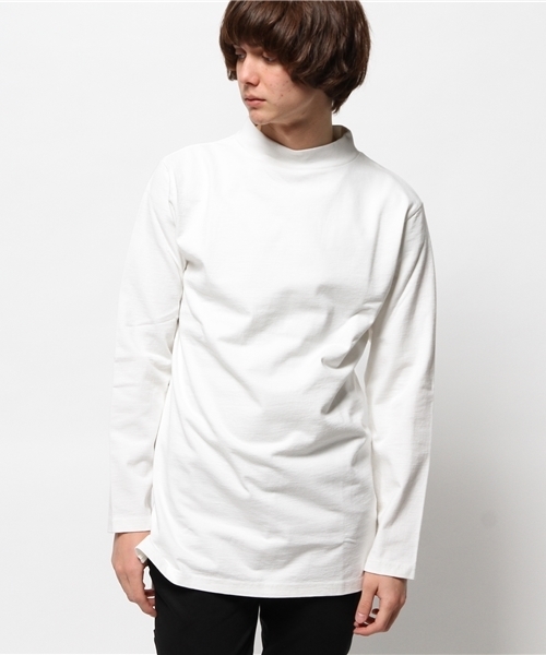 Lui's（ルイス）の「Lui's(ルイス) モックネックロングスリーブカットソー（Tシャツ/カットソー・メンズ・ホワイト/ブラック/グレー・MEDIUM/SMALL）」の11枚目の写真