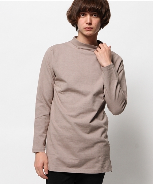 Lui's（ルイス）の「Lui's(ルイス) モックネックロングスリーブカットソー（Tシャツ/カットソー・メンズ・ホワイト/ブラック/グレー・MEDIUM/SMALL）」の3枚目の写真