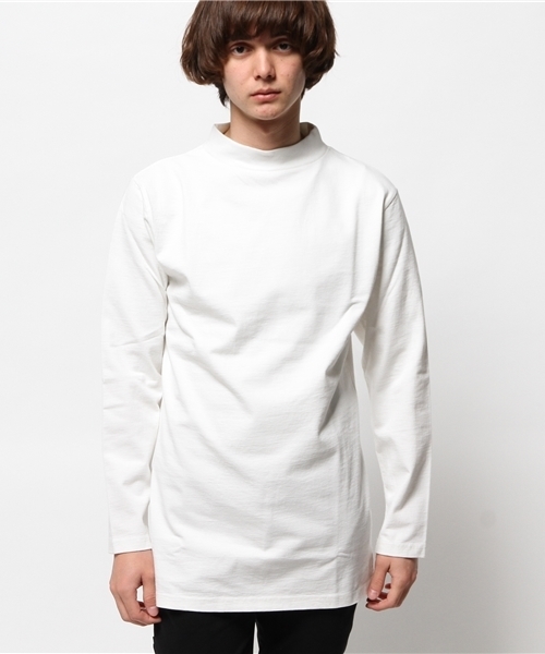 Lui's（ルイス）の「Lui's(ルイス) モックネックロングスリーブカットソー（Tシャツ/カットソー・メンズ・ホワイト/ブラック/グレー・MEDIUM/SMALL）」の4枚目の写真