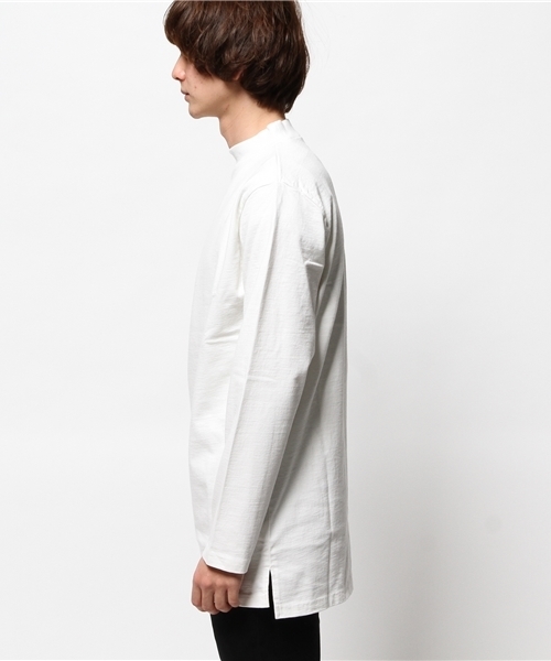 Lui's（ルイス）の「Lui's(ルイス) モックネックロングスリーブカットソー（Tシャツ/カットソー・メンズ・ホワイト/ブラック/グレー・MEDIUM/SMALL）」の5枚目の写真