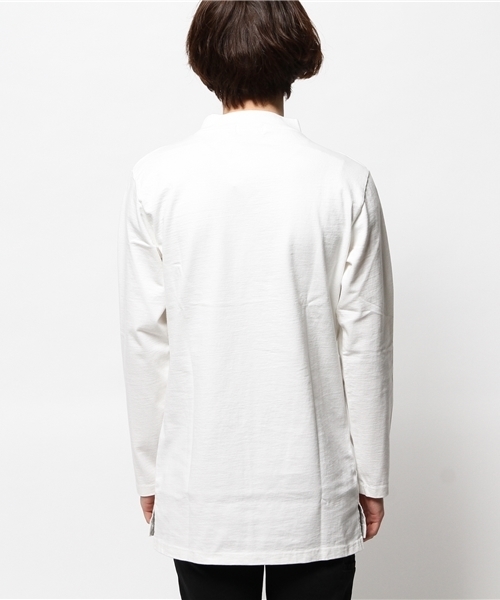 Lui's（ルイス）の「Lui's(ルイス) モックネックロングスリーブカットソー（Tシャツ/カットソー・メンズ・ホワイト/ブラック/グレー・MEDIUM/SMALL）」の6枚目の写真