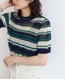 earth music&ecology | レトロボーダーニットプルオーバー(ニット/セーター)