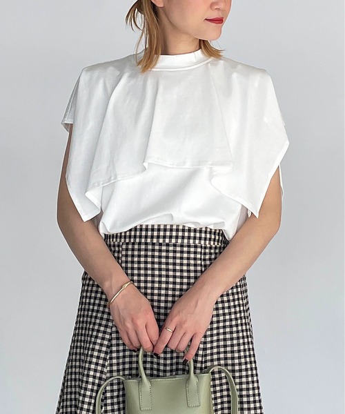 PICCIN(ピッチン)の「セーラーカラーカットプルオーバー(Tシャツ/カットソー・レディース・ブラック/オフホワイト/オレンジ・M/L)」の2枚目の写真