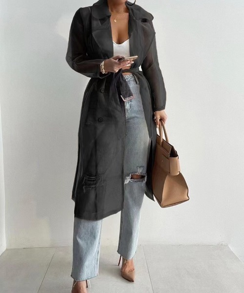 ムヒカ　プラダ めちゃキュートなシルクポリジャケットコート Gladys coat BK AKIRANAKA AW2311-BR