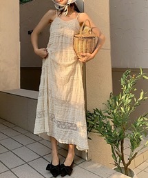 by muni:r | バカンスレースロングワンピース(ワンピース)