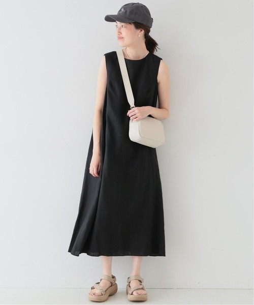 SLOBE IENA（スローブイエナ）の「《追加2》リネンタックノースリーブワンピース（ワンピース・レディース・ブラック/ピンク/グリーン・FREE）」の13枚目の写真