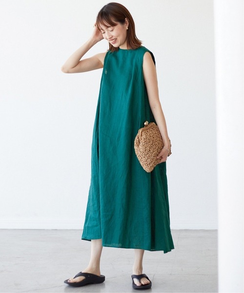 SLOBE IENA（スローブイエナ）の「《追加2》リネンタックノースリーブワンピース（ワンピース・レディース・ブラック/ピンク/グリーン・FREE）」の16枚目の写真