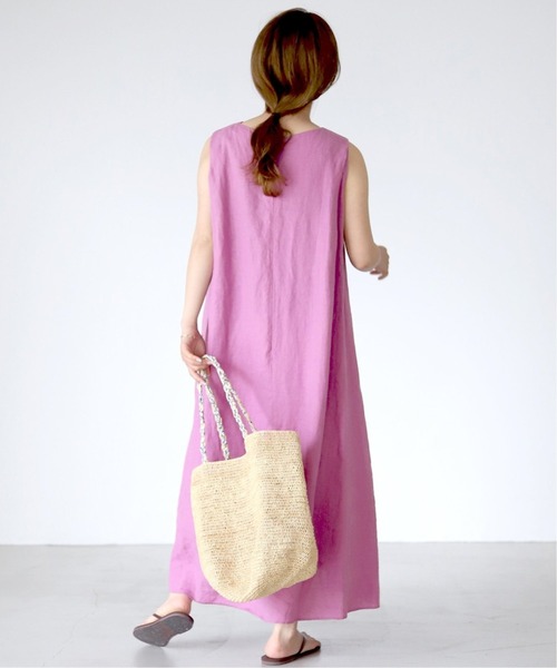 SLOBE IENA（スローブイエナ）の「《追加2》リネンタックノースリーブワンピース（ワンピース・レディース・ブラック/ピンク/グリーン・FREE）」の20枚目の写真