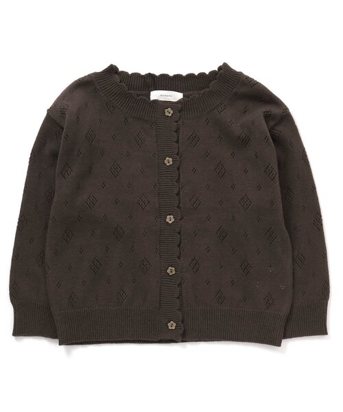 Seraph（セラフ）の「アイレット編みカーディガン（カーディガン/ボレロ・キッズ・ブラウン/オレンジ/クリーム・90/100/110/120/80/130/95/140）」の2枚目の写真