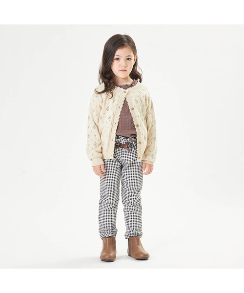 Seraph（セラフ）の「アイレット編みカーディガン（カーディガン/ボレロ・キッズ・ブラウン/オレンジ/クリーム・90/100/110/120/80/130/95/140）」の8枚目の写真