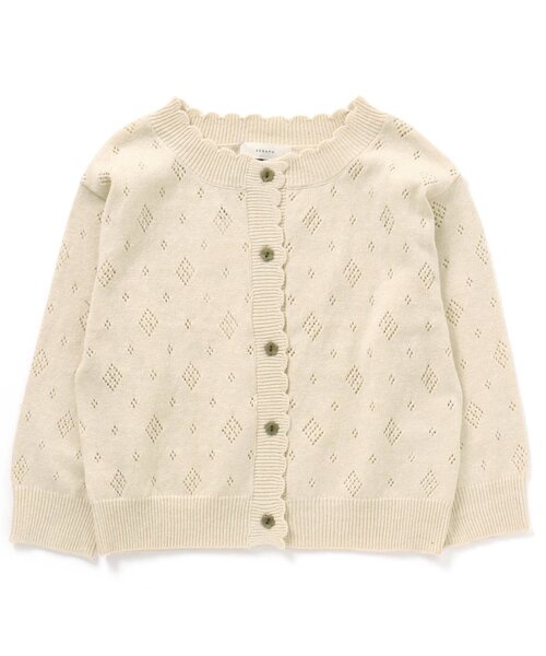 Seraph（セラフ）の「アイレット編みカーディガン（カーディガン/ボレロ・キッズ・ブラウン/オレンジ/クリーム・90/100/110/120/80/130/95/140）」の7枚目の写真