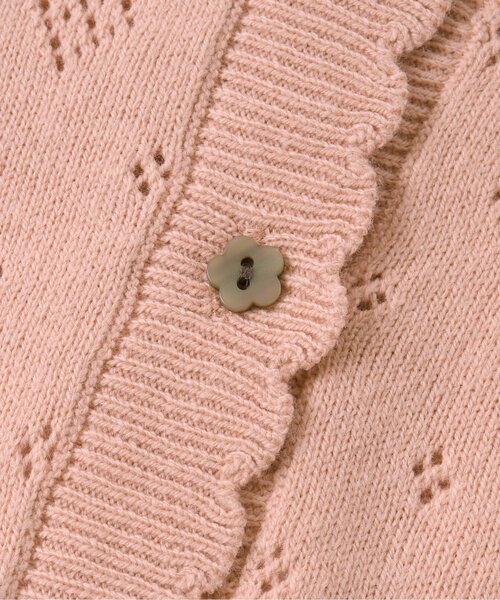 Seraph（セラフ）の「アイレット編みカーディガン（カーディガン/ボレロ・キッズ・ブラウン/オレンジ/クリーム・90/100/110/120/80/130/95/140）」の4枚目の写真