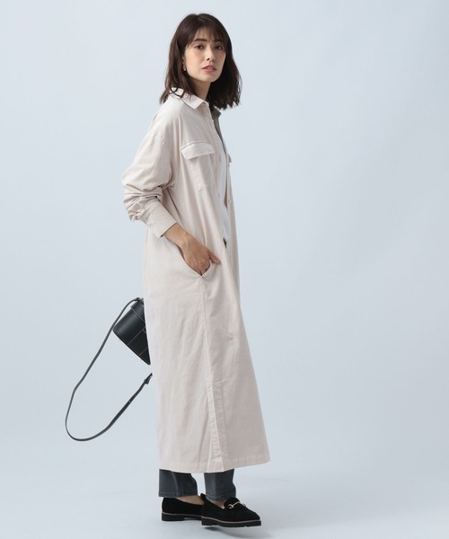 BAYFLOW(ベイフロー)の「コーデュロイシャツワンピース(シャツワンピース・レディース・ベージュ/マスタード/チャコール・FREE)」の12枚目の写真