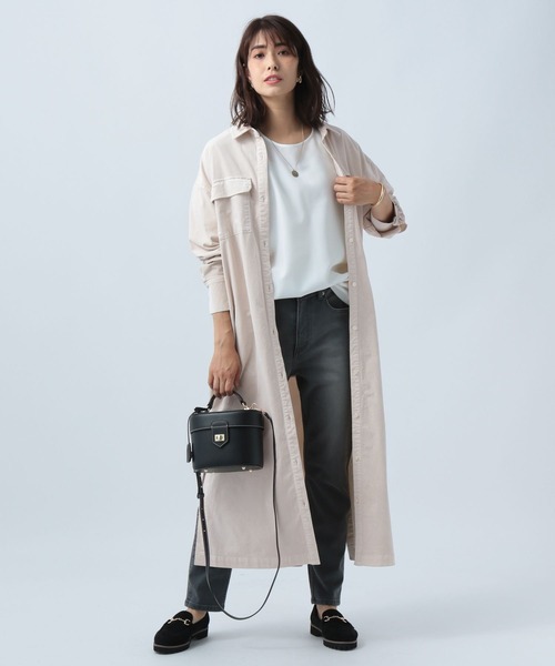 BAYFLOW(ベイフロー)の「コーデュロイシャツワンピース(シャツワンピース・レディース・ベージュ/マスタード/チャコール・FREE)」の13枚目の写真