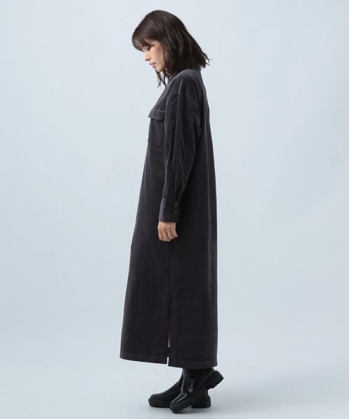 BAYFLOW(ベイフロー)の「コーデュロイシャツワンピース(シャツワンピース・レディース・ベージュ/マスタード/チャコール・FREE)」の19枚目の写真