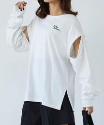 2WAYスリット ロングスリーブ /ノースリーブ Tシャツ