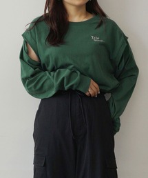 179/WG（イチナナキュウダブルジー）の「2WAYスリット ロングスリーブ ／ノースリーブ  Tシャツ（Tシャツ/カットソー）」