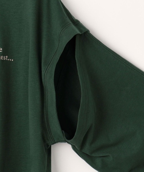 179/WG(イチナナキュウダブルジー)の「2WAYスリット ロングスリーブ /ノースリーブ Tシャツ(Tシャツ/カットソー・レディース・チャコールグレー/オフホワイト/ピンク/グリーン・FREE)」の12枚目の写真