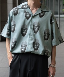 Perushu | 総柄グラフィックオープンカラーシャツ(シャツ/ブラウス)