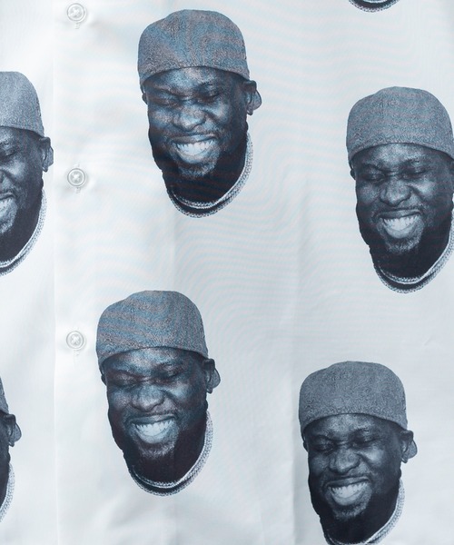 Perushu（ペルーシュ）の「総柄グラフィックオープンカラーシャツ（シャツ/ブラウス・メンズ・オフホワイト/ブラック×グリーン/ブルーグレー・MEDIUM/LARGE）」の15枚目の写真