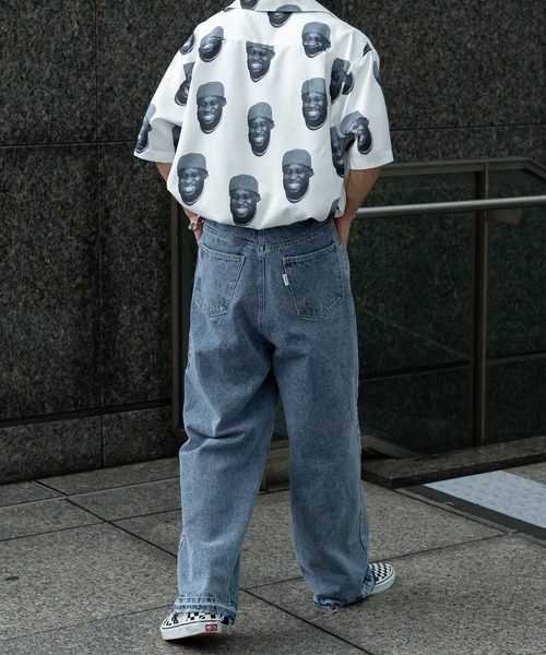 Perushu（ペルーシュ）の「総柄グラフィックオープンカラーシャツ（シャツ/ブラウス・メンズ・オフホワイト/ブラック×グリーン/ブルーグレー・MEDIUM/LARGE）」の10枚目の写真