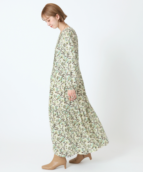 B.C STOCK（ベーセーストック）の「ティアードワンピース*（ワンピース・レディース・ブラウン/グリーン/アイボリー/ボルドー・FREE）」の14枚目の写真