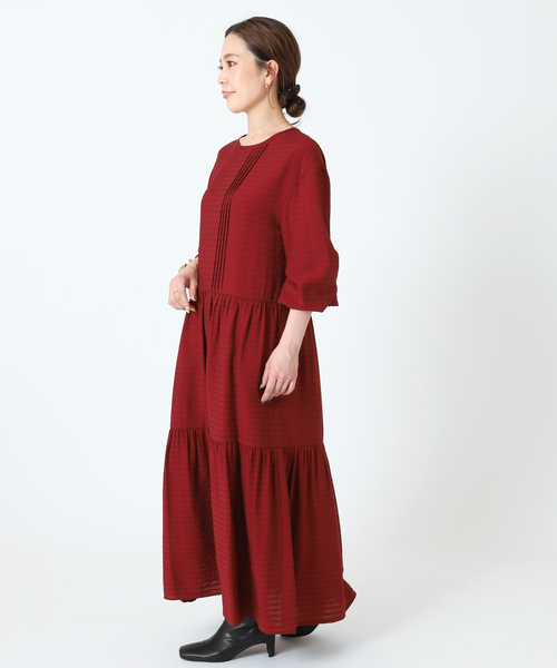 B.C STOCK（ベーセーストック）の「ティアードワンピース*（ワンピース・レディース・ブラウン/グリーン/アイボリー/ボルドー・FREE）」の19枚目の写真