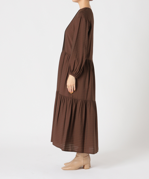 B.C STOCK（ベーセーストック）の「ティアードワンピース*（ワンピース・レディース・ブラウン/グリーン/アイボリー/ボルドー・FREE）」の22枚目の写真