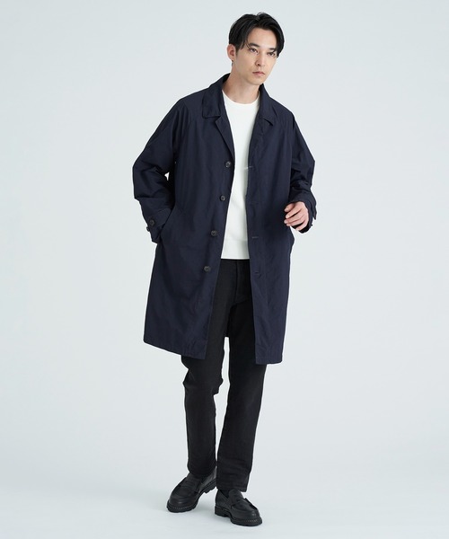 ESTNATION(エストネーション)の「ESTNATION / ガーメントダイ バルマカーンコート(ステンカラーコート・メンズ・オレンジ/ネイビー/ライトベージュ・SMALL/MEDIUM/LARGE/X-LARGE)」の9枚目の写真