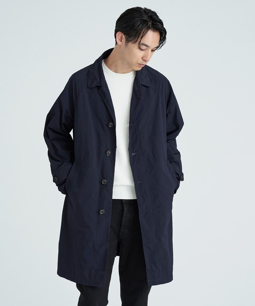 ESTNATION(エストネーション)の「ESTNATION / ガーメントダイ バルマカーンコート(ステンカラーコート・メンズ・オレンジ/ネイビー/ライトベージュ・SMALL/MEDIUM/LARGE/X-LARGE)」の6枚目の写真