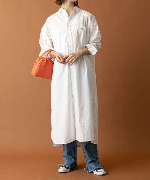 CIAOPANIC TYPY（チャオパニックティピー）の「【GEVACO/ゲバコ】タイプライターストライプシャツワンピース（シャツワンピース・レディース・ホワイト/ブラック/ネイビー/ブルー・MEDIUM）」の5枚目の写真