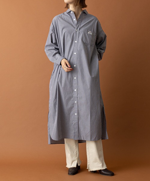 CIAOPANIC TYPY（チャオパニックティピー）の「【GEVACO/ゲバコ】タイプライターストライプシャツワンピース（シャツワンピース・レディース・ホワイト/ブラック/ネイビー/ブルー・MEDIUM）」の11枚目の写真