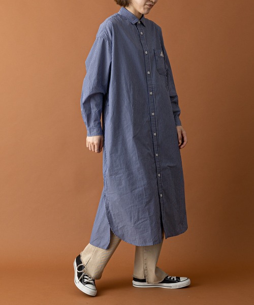 CIAOPANIC TYPY（チャオパニックティピー）の「【GEVACO/ゲバコ】タイプライターストライプシャツワンピース（シャツワンピース・レディース・ホワイト/ブラック/ネイビー/ブルー・MEDIUM）」の19枚目の写真