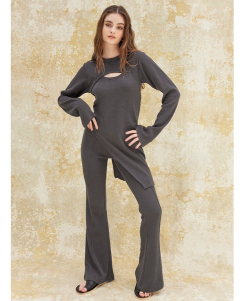 ALEXIA STAM(アリシアスタン)の「Cozy Flare Pants/コージーフレアパンツ(その他パンツ・レディース・アイボリー/チャコールグレー/カーキ・S/M)」の9枚目の写真