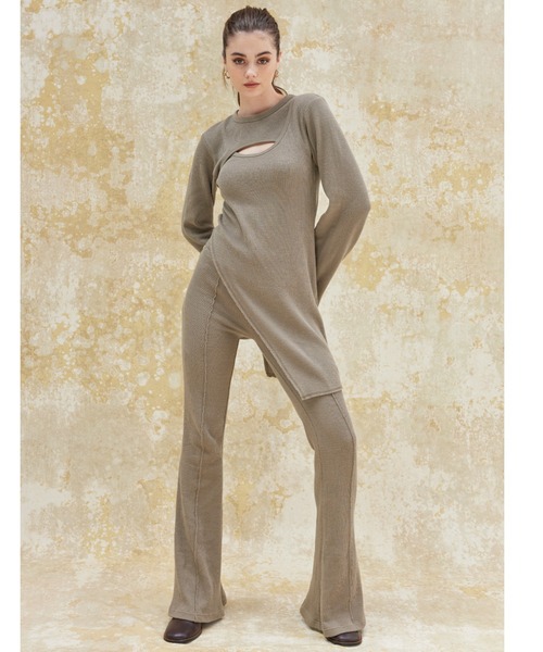 ALEXIA STAM(アリシアスタン)の「Cozy Flare Pants/コージーフレアパンツ(その他パンツ・レディース・アイボリー/チャコールグレー/カーキ・S/M)」の14枚目の写真