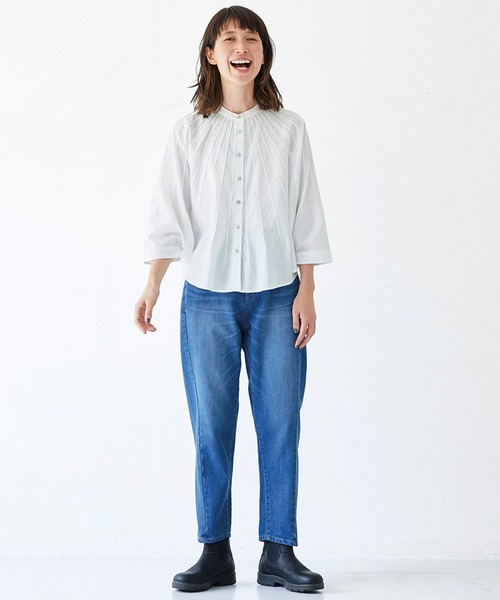 Sunny clouds（サニークラウズ）の「サニークラウズ　よじれジーンズ〈レディース〉（デニムパンツ・レディース・ブルー・61/64/67/70/73）」の10枚目の写真