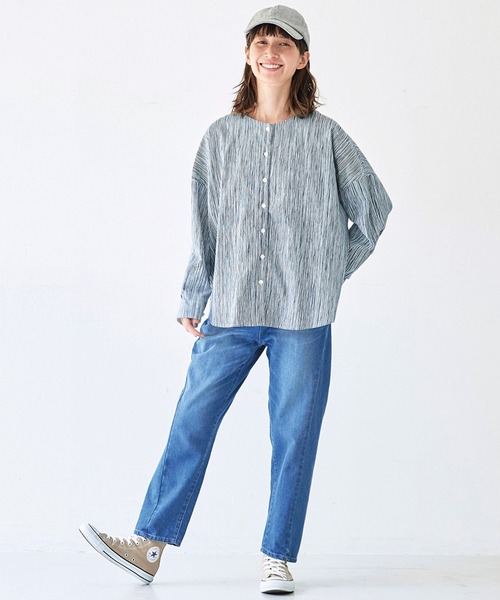 Sunny clouds（サニークラウズ）の「サニークラウズ　よじれジーンズ〈レディース〉（デニムパンツ・レディース・ブルー・61/64/67/70/73）」の14枚目の写真