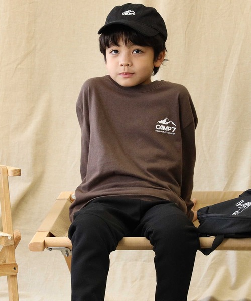 CAMP7（キャンプセブン）の「【CAMP7】ロゴロンＴ（Tシャツ/カットソー・キッズ・ブラウン/グリーン/オフホワイト/ブラック・120/130/150/140/160/105）」の12枚目の写真