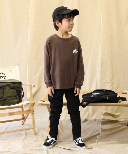 CAMP7（キャンプセブン）の「【CAMP7】ロゴロンＴ（Tシャツ/カットソー・キッズ・ブラウン/グリーン/オフホワイト/ブラック・120/130/150/140/160/105）」の13枚目の写真
