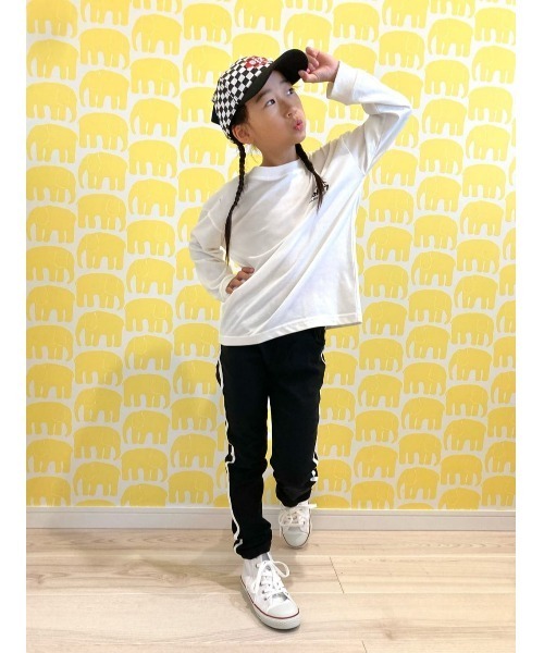 CAMP7（キャンプセブン）の「【CAMP7】ロゴロンＴ（Tシャツ/カットソー・キッズ・ブラウン/グリーン/オフホワイト/ブラック・120/130/150/140/160/105）」の5枚目の写真