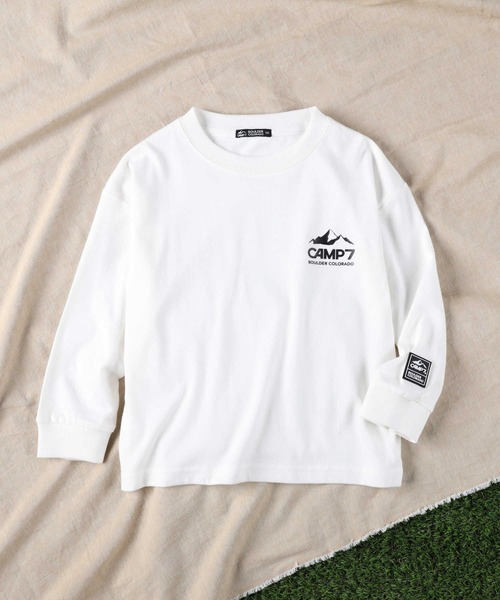 CAMP7（キャンプセブン）の「【CAMP7】ロゴロンＴ（Tシャツ/カットソー・キッズ・ブラウン/グリーン/オフホワイト/ブラック・120/130/150/140/160/105）」の6枚目の写真