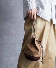 Butler Verner Sails バトラーバーナーセイルズ / Molded leather drawstring shoulder モールドレザー巾着バッグ ショルダーバッグ / JA-2141-22