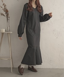 美シルエット◎ボリュームマーメイドワンピース/【WEB/EC限定商品】